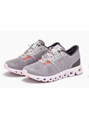 On Cloud Women's Running Shoes Size 8 Gray with Orange Accents